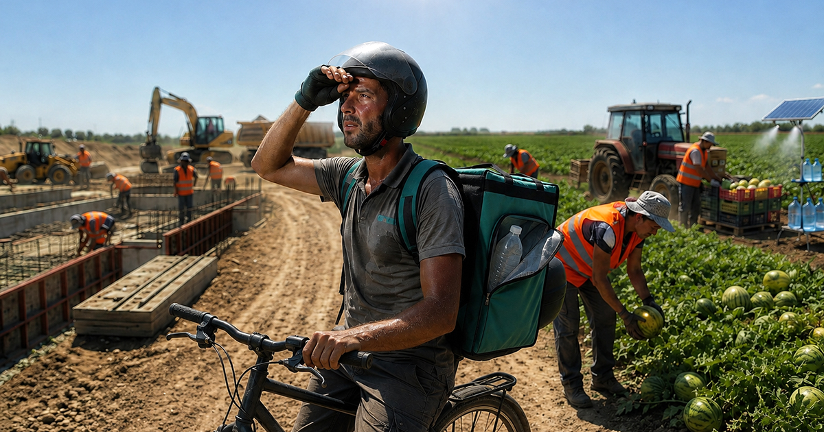 Caldo estremo, stop al lavoro nelle ore più calde: l’Emilia-Romagna estende il divieto anche ai rider